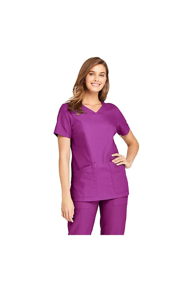 Lands039 End Tops and Tees Women Scrub Top Persian Plum