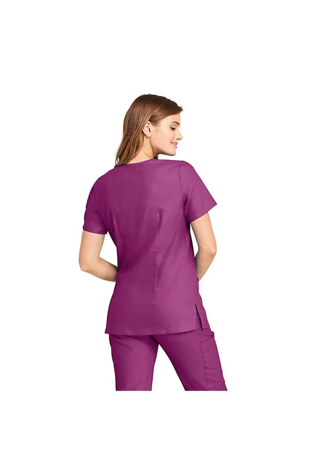 Lands039 End Tops and Tees Women Scrub Top Persian Plum