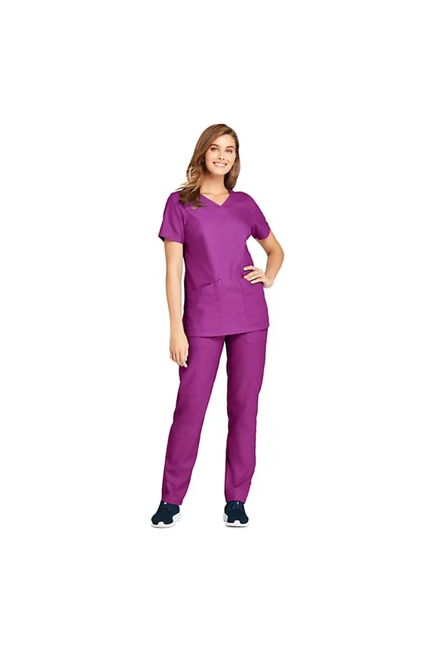 Lands039 End Tops and Tees Women Scrub Top Persian Plum