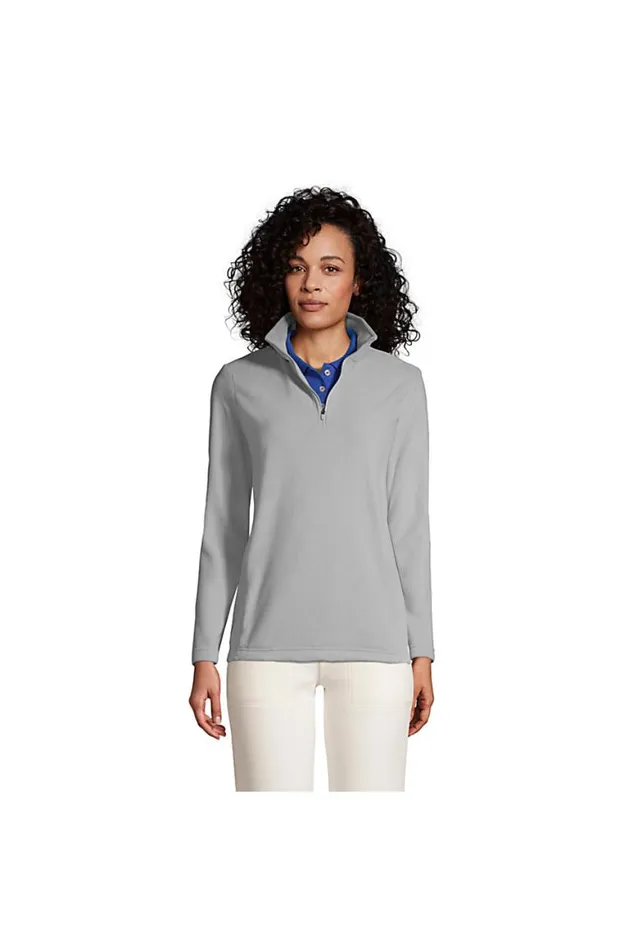 Lands039 End Tops and Tees Women Thermacheck 100 Fleece Quarter Zip Pullover Top Harbor Gray Lands039 End Tops and Tees Women Thermacheck 100 Fleece Quarter Zip Pullover Top Harbor Gray