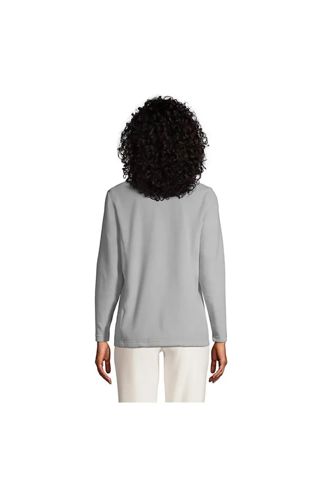 Lands039 End Tops and Tees Women Thermacheck 100 Fleece Quarter Zip Pullover Top Harbor Gray Lands039 End Tops and Tees Women Thermacheck 100 Fleece Quarter Zip Pullover Top Harbor Gray
