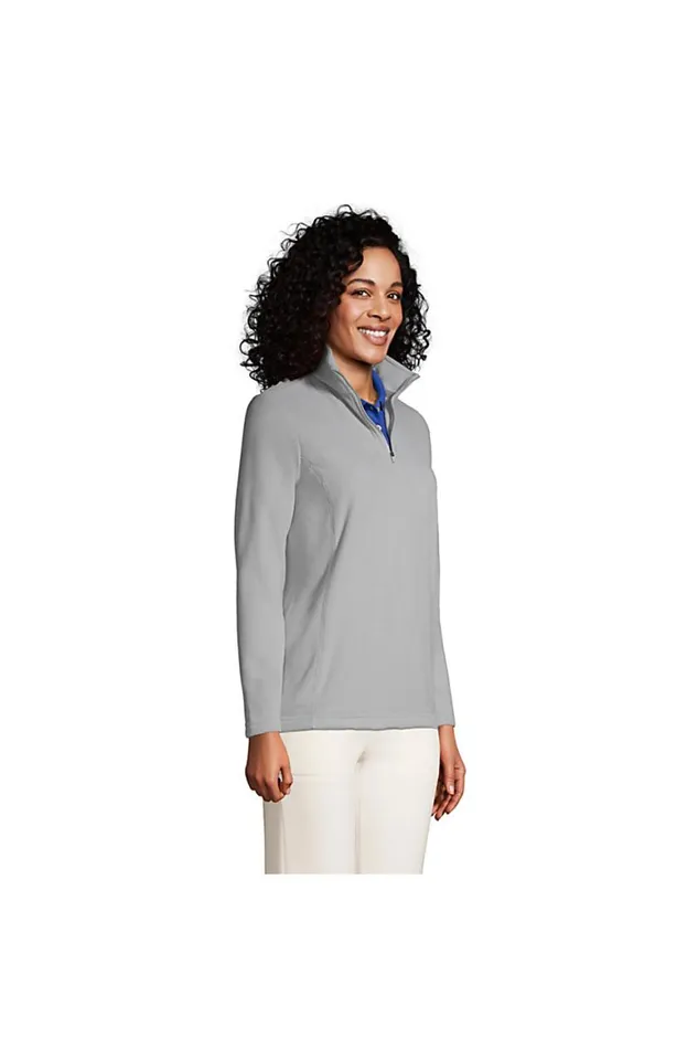 Lands039 End Tops and Tees Women Thermacheck 100 Fleece Quarter Zip Pullover Top Harbor Gray Lands039 End Tops and Tees Women Thermacheck 100 Fleece Quarter Zip Pullover Top Harbor Gray