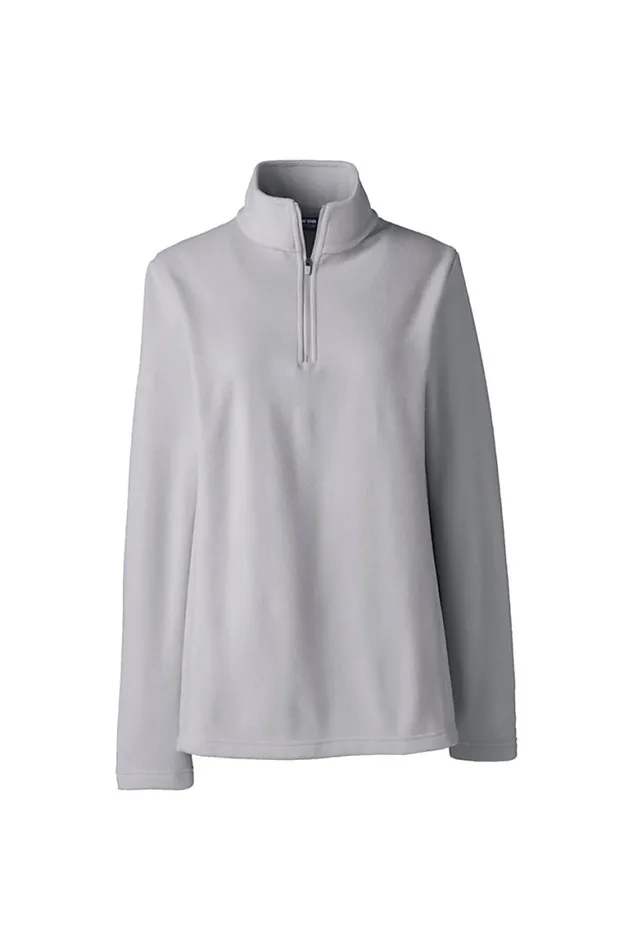 Lands039 End Tops and Tees Women Thermacheck 100 Fleece Quarter Zip Pullover Top Harbor Gray Lands039 End Tops and Tees Women Thermacheck 100 Fleece Quarter Zip Pullover Top Harbor Gray