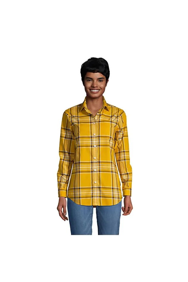 Lands039 End Tunic Tops Women Cotton Boyfriend Fit Long Sleeve Tunic Top Athletic Gold Artisan Plaid Lands039 End Tunic Tops Women Cotton Boyfriend Fit Long Sleeve Tunic Top Athletic Gold Artisan Plaid
