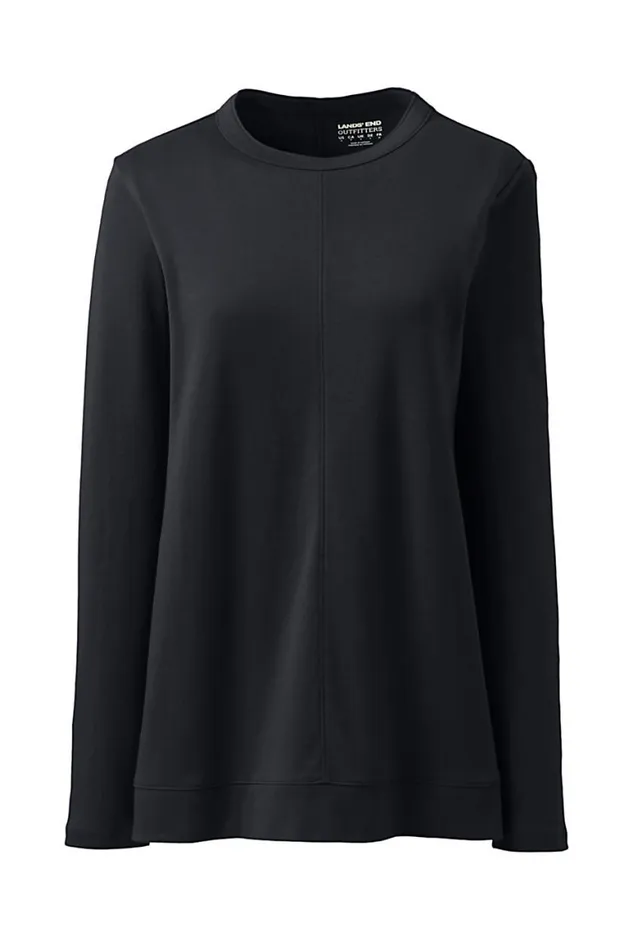 Lands039 End Tunic Tops Women Cotton Polyester Long Sleeve Open Crew Neck Tunic Black Lands039 End Tunic Tops Women Cotton Polyester Long Sleeve Open Crew Neck Tunic Black