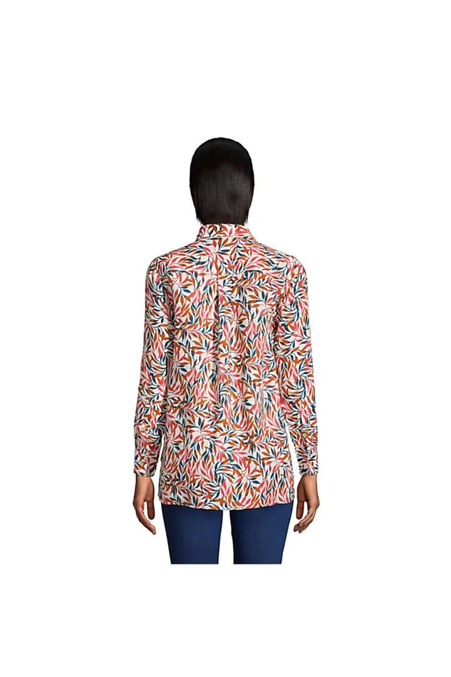 Lands039 End Tunic Tops Women Linen Button Front Utility Tunic Top Multi Rainbow Check Lands039 End Tunic Tops Women Linen Button Front Utility Tunic Top Multi Rainbow Check