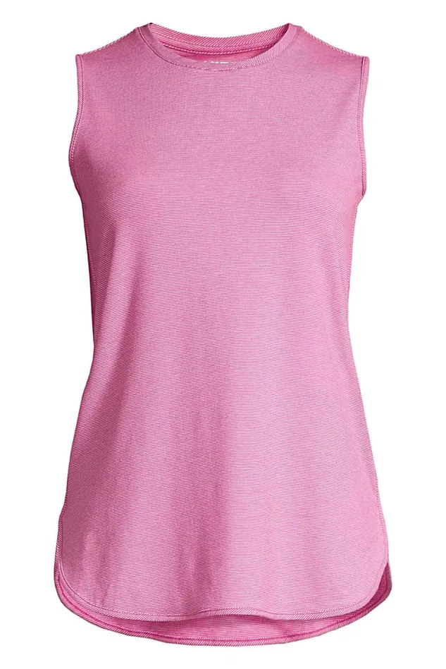 Lands039 End Tunic Tops Women Moisture Wicking Upf Sun Crewneck Tunic Tank Top Soft Tea Rose Pinstripe Lands039 End Tunic Tops Women Moisture Wicking Upf Sun Crewneck Tunic Tank Top Soft Tea Rose Pinstripe