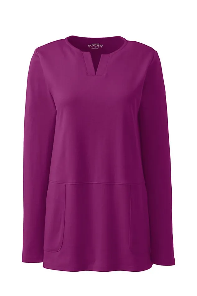 Lands039 End Tunic Tops Women Plus Size Cotton Polyester Long Sleeve Tunic With Pockets Rubellite Lands039 End Tunic Tops Women Plus Size Cotton Polyester Long Sleeve Tunic With Pockets Rubellite