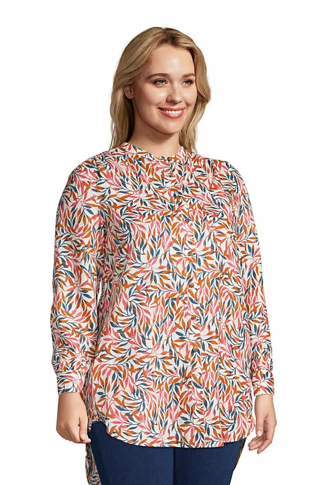 Lands039 End Tunic Tops Women Plus Size Linen Aline Long Sleeve Tunic Top Soft Mojave Rose Lands039 End Tunic Tops Women Plus Size Linen Aline Long Sleeve Tunic Top Soft Mojave Rose