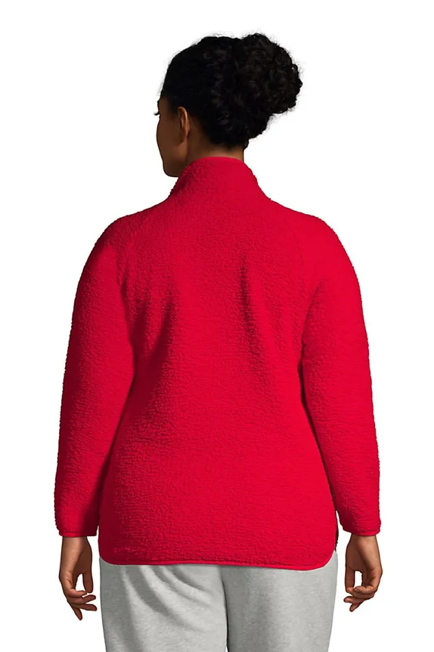 Lands039 End Tunic Tops Women Plus Size Long Sleeve Relaxed Fit Sherpa Fleece Mock Zip Tunic Rubellite Colorblock Lands039 End Tunic Tops Women Plus Size Long Sleeve Relaxed Fit Sherpa Fleece Mock Zip Tunic Rubellite Colorblock