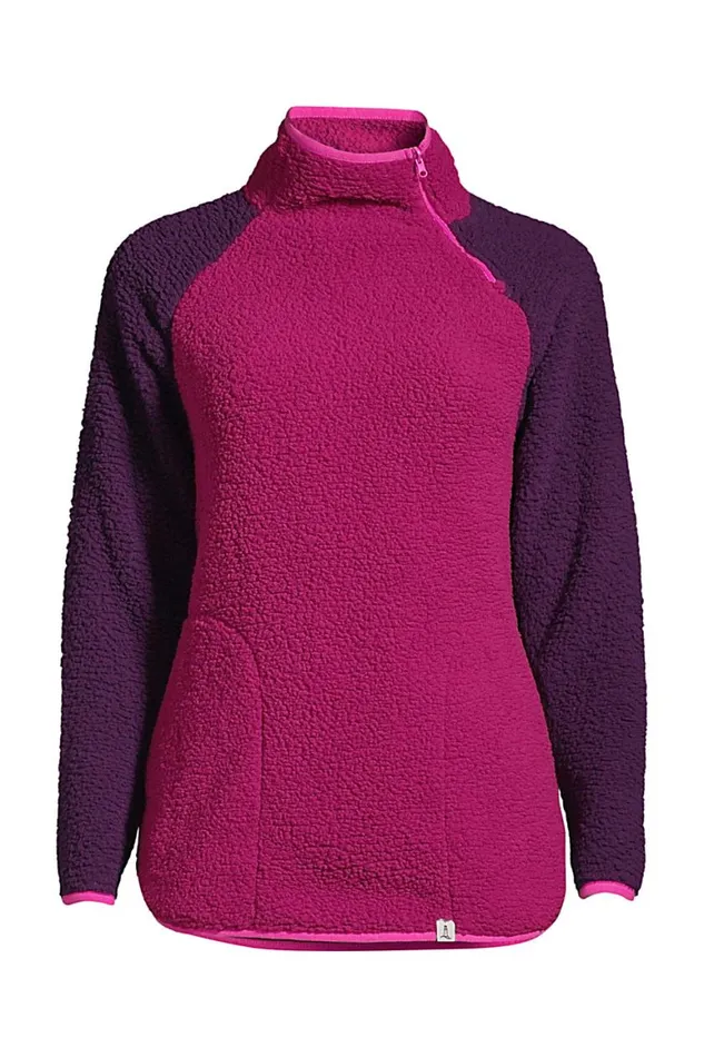 Lands039 End Tunic Tops Women Plus Size Long Sleeve Relaxed Fit Sherpa Fleece Mock Zip Tunic Rubellite Colorblock Lands039 End Tunic Tops Women Plus Size Long Sleeve Relaxed Fit Sherpa Fleece Mock Zip Tunic Rubellite Colorblock