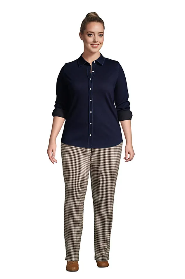 Lands039 End Tunic Tops Women Plus Size Long Sleeve Sport Knit Button Front Tunic Indigo Dark Indigo Lands039 End Tunic Tops Women Plus Size Long Sleeve Sport Knit Button Front Tunic Indigo Dark Indigo