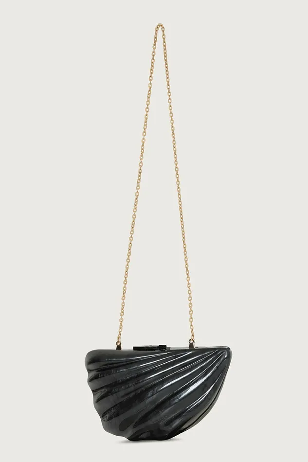 Lavish Alice Clutch Bags LOTTIE Acrylic Shell Clutch Bag In Black Black 8211 Women