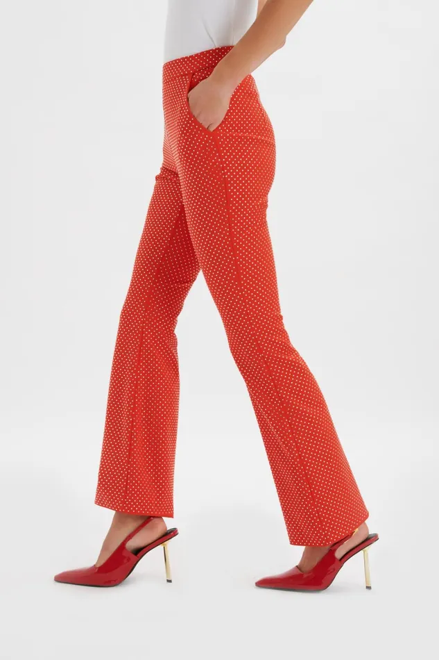 Lavish Alice Suiting ELLISA Crystal Embellished Fit And Flare Trousers In Red Red 8211 Women Lavish Alice Suiting ELLISA Crystal Embellished Fit And Flare Trousers In Red Red 8211 Women