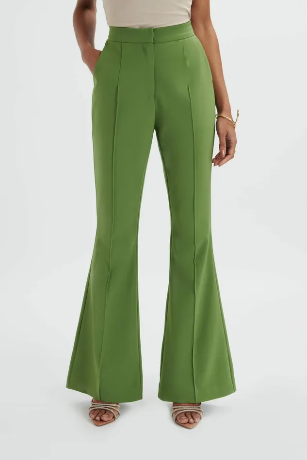 Lavish Alice Suiting EMELIE Fit and Flare Tailored Trouser In Green Green 8211 Women