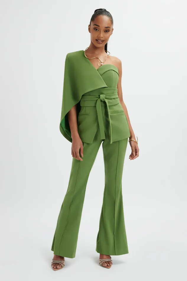 Lavish Alice Suiting EMELIE Fit and Flare Tailored Trouser In Green Green 8211 Women