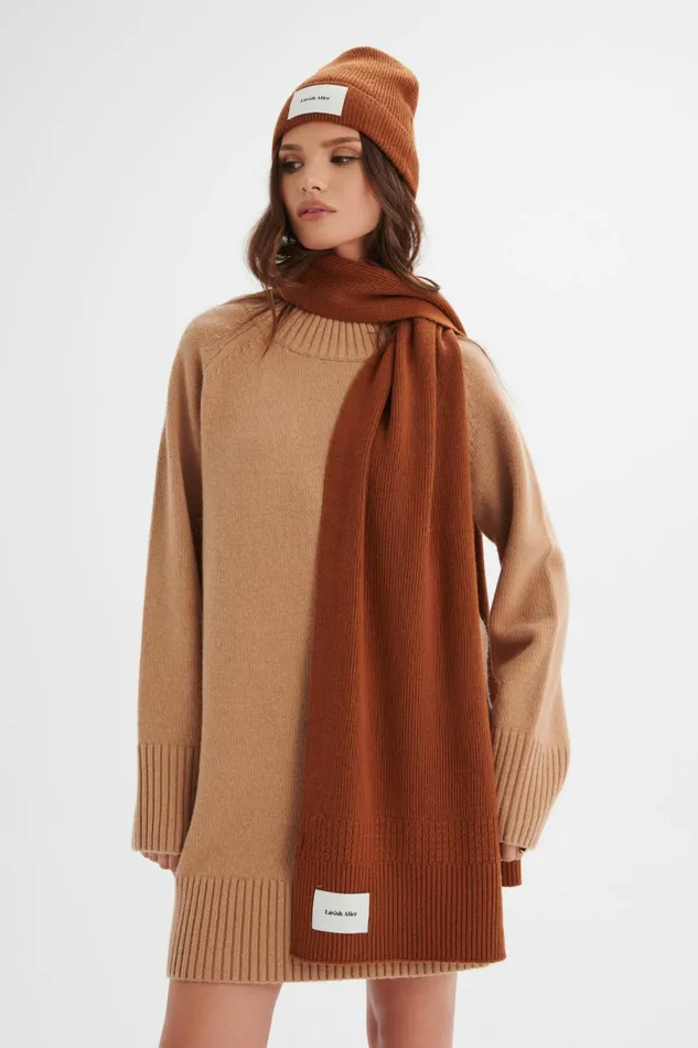 Lavish Alice Winter Knitwear ZOHA Knitted Cashmere Blend Scarf In Camel Camel 8211 Women Lavish Alice Winter Knitwear ZOHA Knitted Cashmere Blend Scarf In Camel Camel 8211 Women