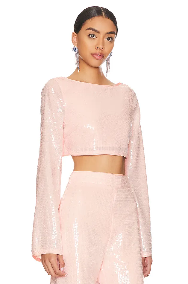 Leighton Sequin Top Champagne Pink Women Lovers and Friends Tops Leighton Sequin Top Champagne Pink Women Lovers and Friends Tops