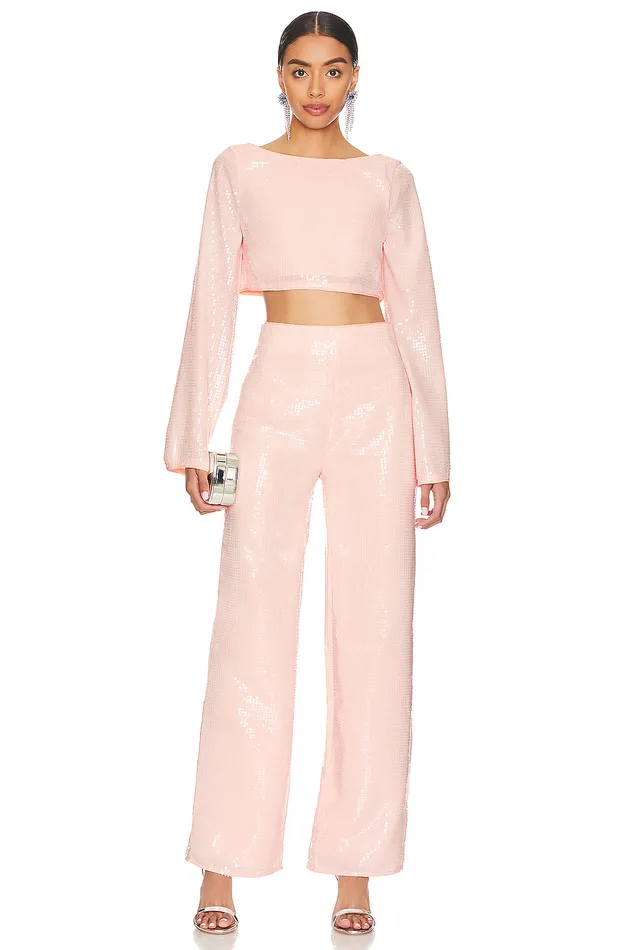 Leighton Sequin Top Champagne Pink Women Lovers and Friends Tops Leighton Sequin Top Champagne Pink Women Lovers and Friends Tops