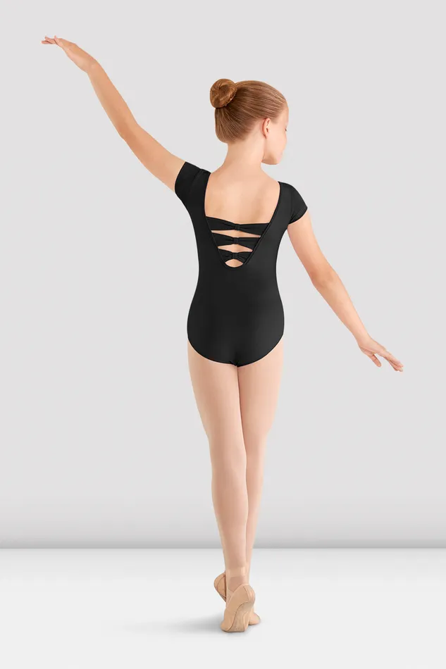 Leotards Children Girls Mirella Bow Cap Sleeve Leotard Black Bloch