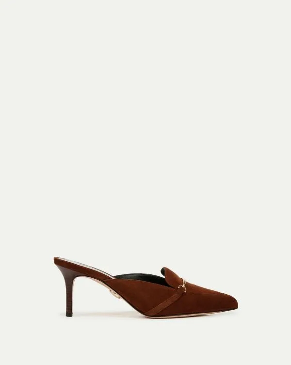 Leslie Suede Mule Cedar Women Veronica Beard Shoes