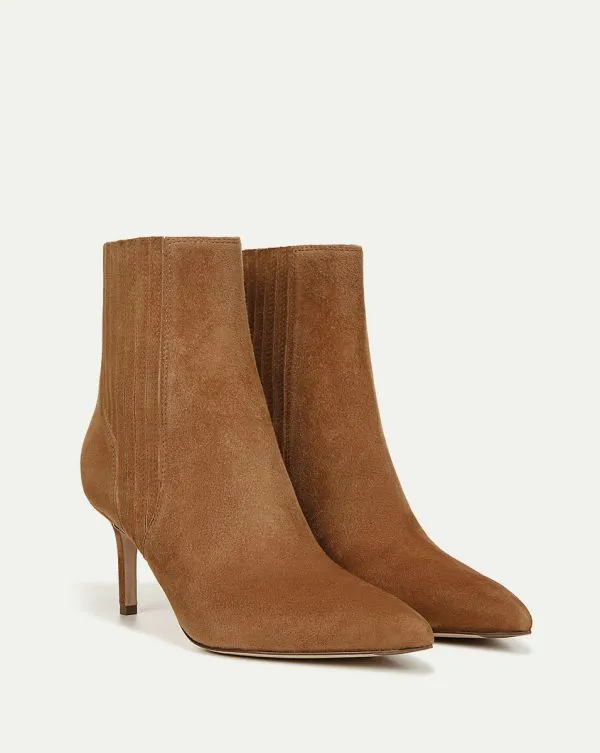 Lisa Suede MidHeel Bootie Hazelwood Women Veronica Beard Shoes