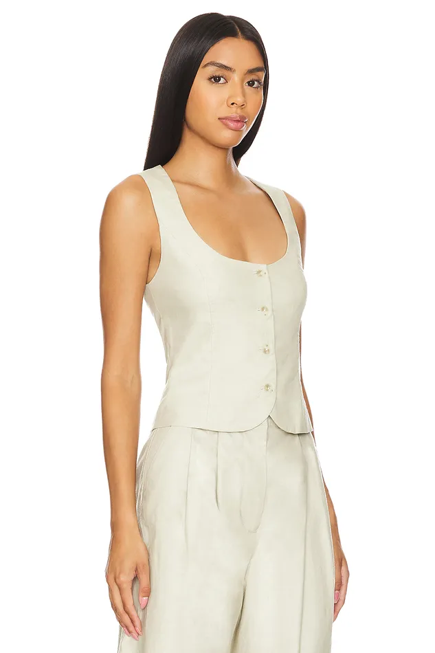 Logan Vest Light Tan Women Lovers and Friends Tops Logan Vest Light Tan Women Lovers and Friends Tops