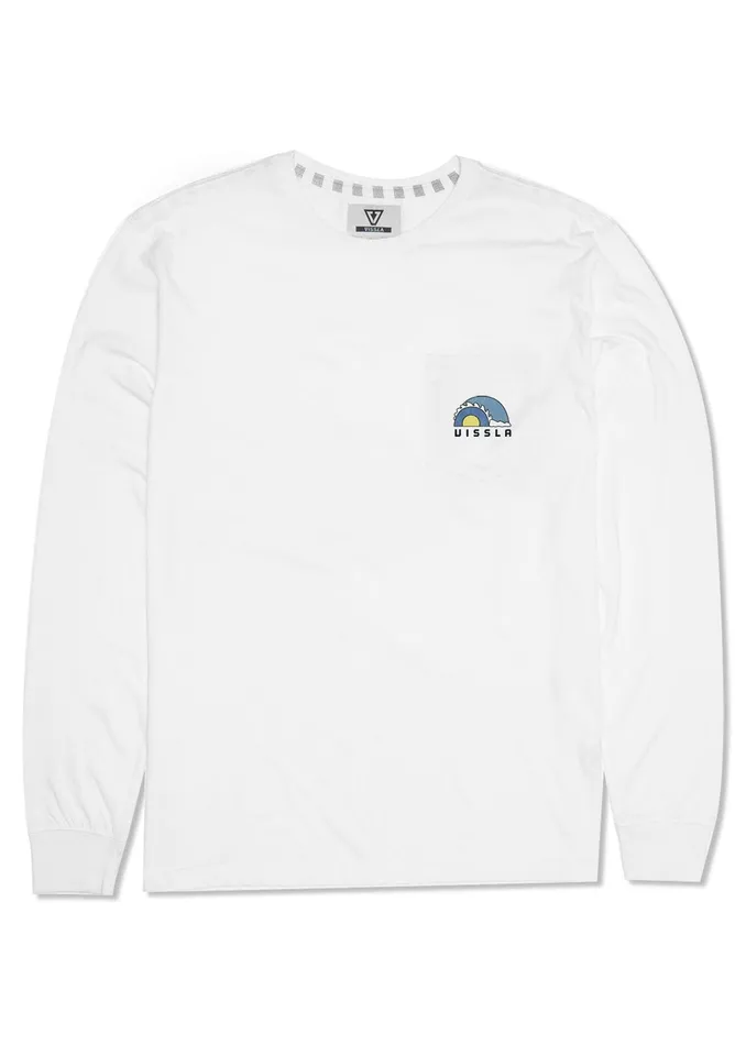 Long Sleeve Tees Vissla Men Tubez Ls Pkt Tee White Long Sleeve Tees Vissla Men Tubez Ls Pkt Tee White