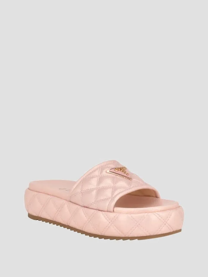 Longo Quilted Flatform Slides Light Pink 680 Sandals GUESS Women