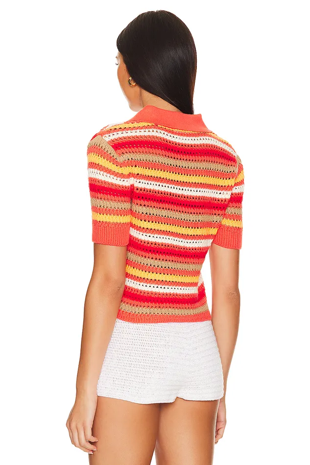 Lucia Polo Top Summer Red Women Lovers and Friends Tops Lucia Polo Top Summer Red Women Lovers and Friends Tops