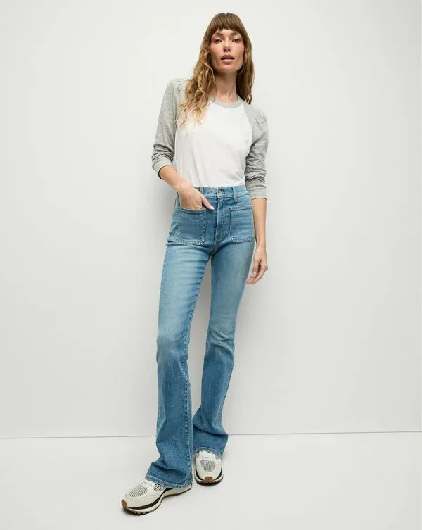 Mason Baseball Tee Whiteandheather Grey Women Veronica Beard Tops