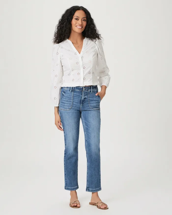 Mayslie Straight Ankle Pant 8211 Rock Show Denim PAIGE Women