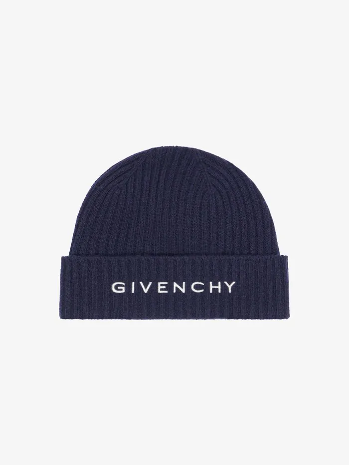Men Beanies and Caps Givenchy GIVENCHY 4G Beanie In Wool And Cashmere Deep Blue Men Beanies and Caps Givenchy GIVENCHY 4G Beanie In Wool And Cashmere Deep Blue
