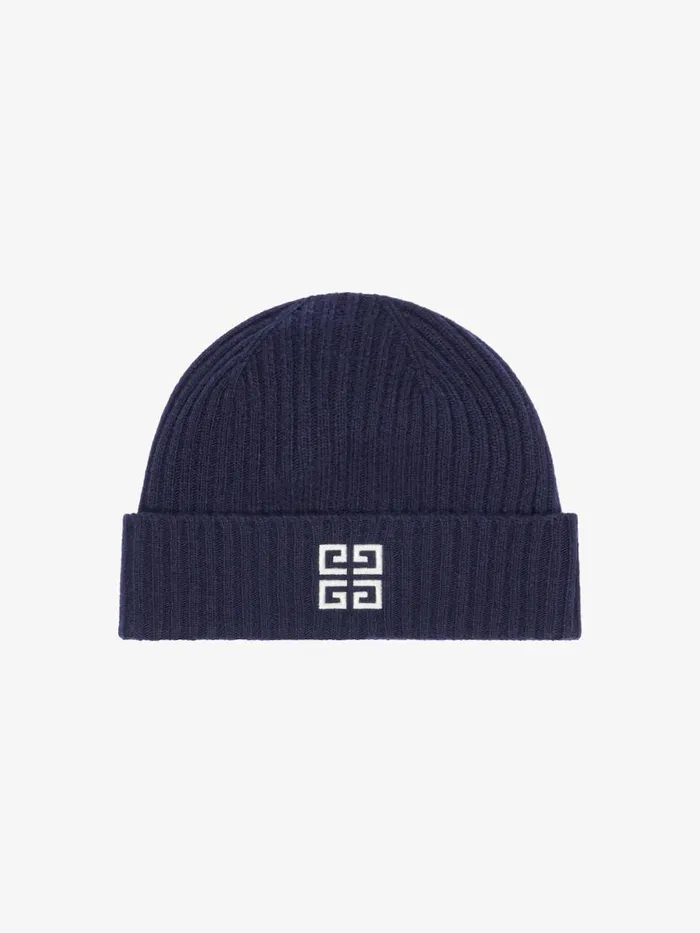 Men Beanies and Caps Givenchy GIVENCHY 4G Beanie In Wool And Cashmere Deep Blue Men Beanies and Caps Givenchy GIVENCHY 4G Beanie In Wool And Cashmere Deep Blue