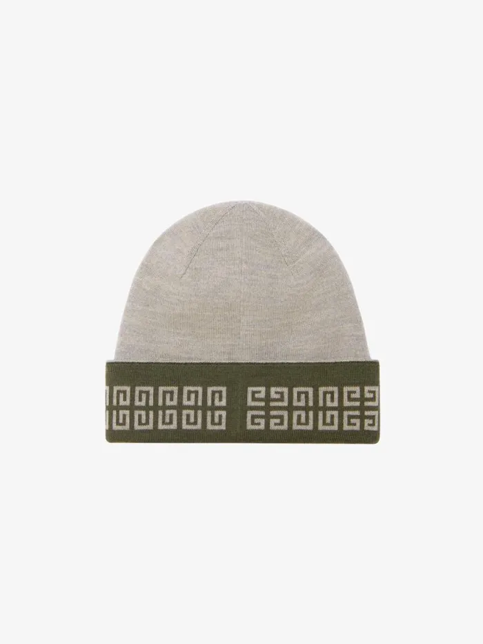 Men Beanies and Caps Givenchy GIVENCHY 4G Double Sided Beanie In Wool Khaki Men Beanies and Caps Givenchy GIVENCHY 4G Double Sided Beanie In Wool Khaki