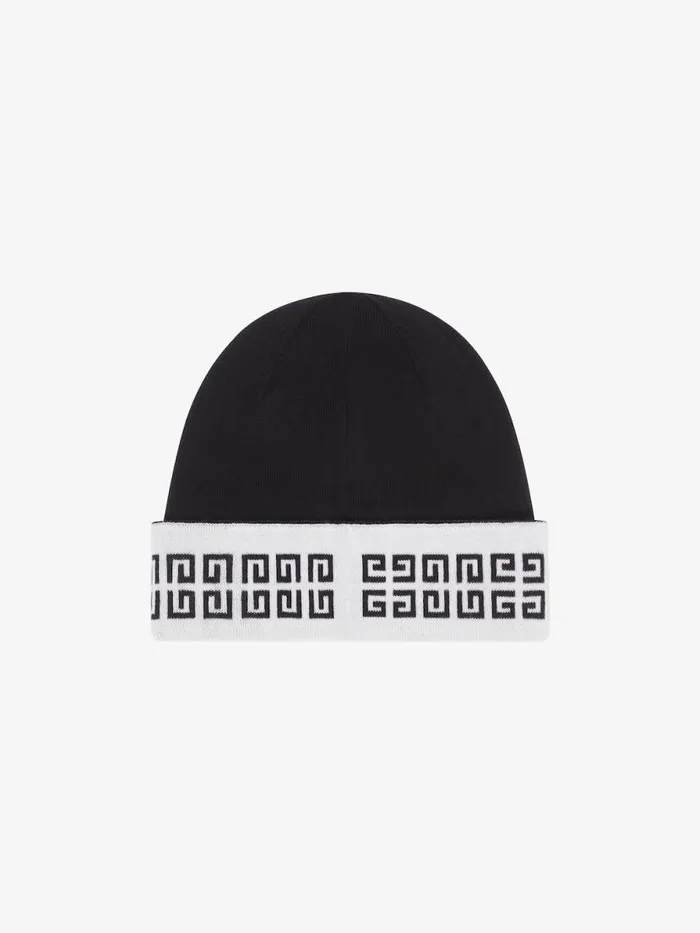 Men Beanies and Caps Givenchy GIVENCHY 4G Double Sided Beanie In Wool White Men Beanies and Caps Givenchy GIVENCHY 4G Double Sided Beanie In Wool White