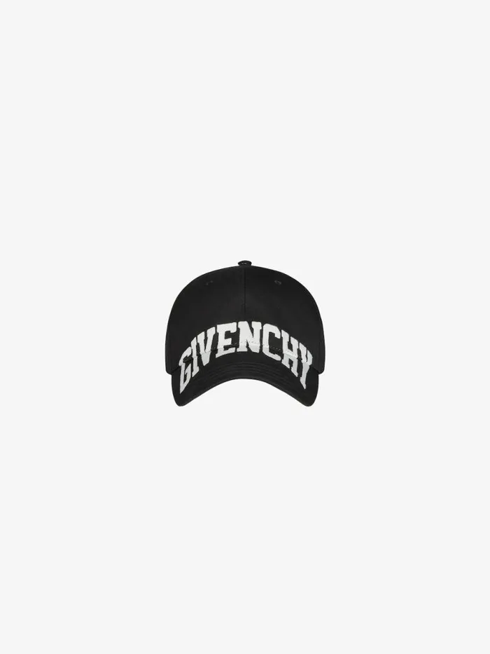 Men Beanies and Caps Givenchy GIVENCHY Embroidered Cap Black