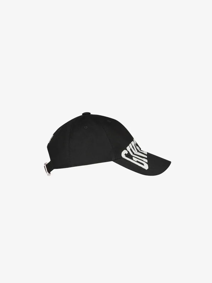 Men Beanies and Caps Givenchy GIVENCHY Embroidered Cap Black