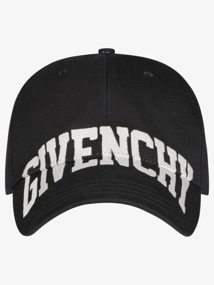 Men Beanies and Caps Givenchy GIVENCHY Embroidered Cap Black