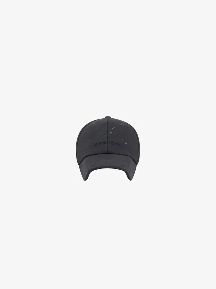 Men Beanies and Caps Givenchy GIVENCHY Embroidered Cap In Cotton Grey Mix