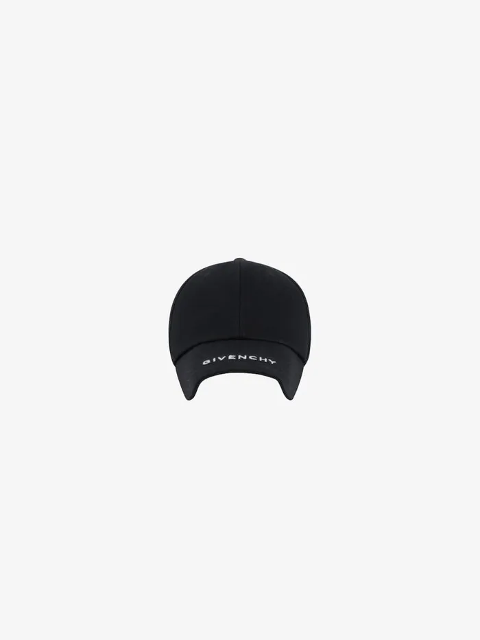 Men Beanies and Caps Givenchy GIVENCHY Embroidered Cap In Twill Black