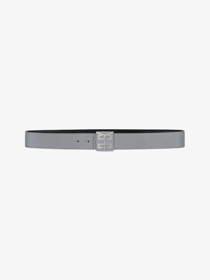 Men Belts Givenchy 4G Reversible Belt In Micro 4G Leather Grey Mix Men Belts Givenchy 4G Reversible Belt In Micro 4G Leather Grey Mix