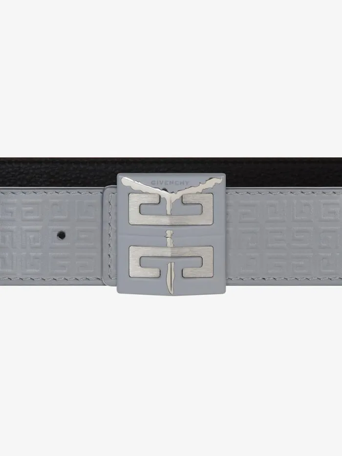 Men Belts Givenchy 4G Reversible Belt In Micro 4G Leather Grey Mix Men Belts Givenchy 4G Reversible Belt In Micro 4G Leather Grey Mix
