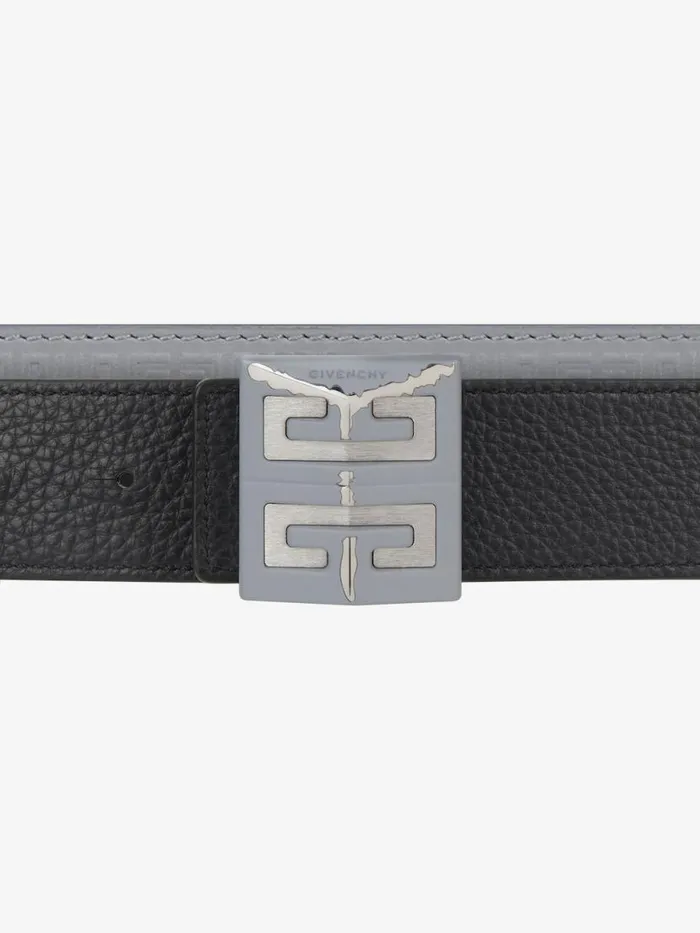 Men Belts Givenchy 4G Reversible Belt In Micro 4G Leather Grey Mix Men Belts Givenchy 4G Reversible Belt In Micro 4G Leather Grey Mix