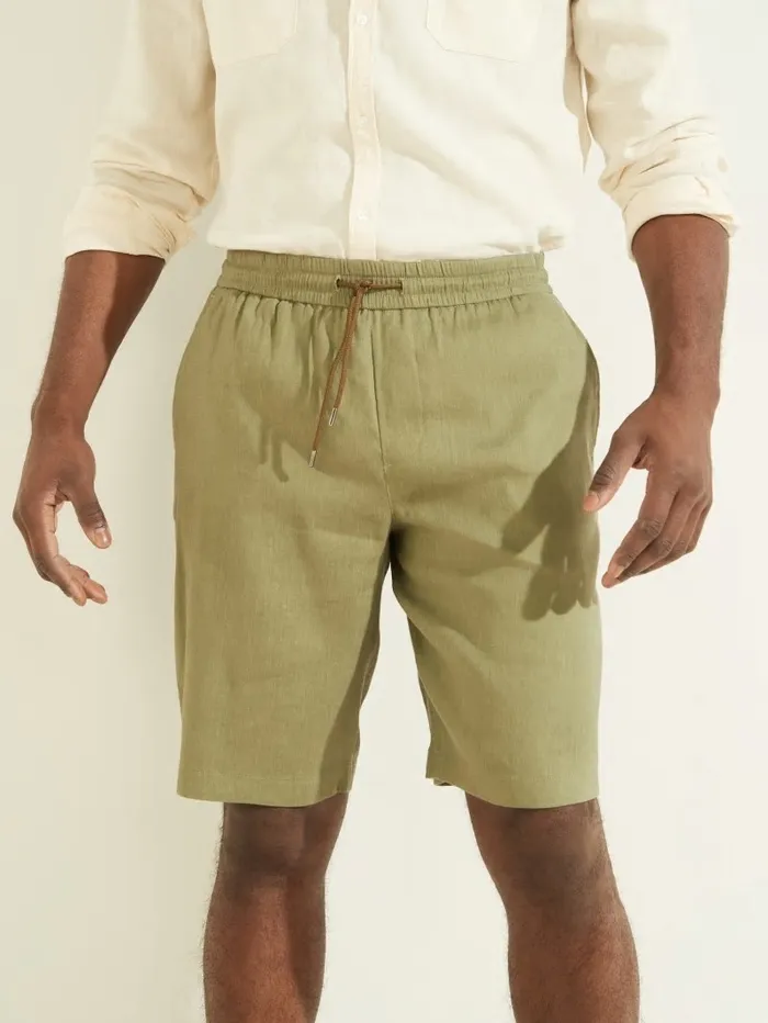 Men Bermuda Short Mossy Green Pants and Shorts GUESS