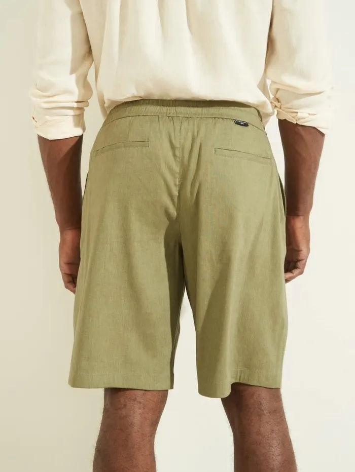 Men Bermuda Short Mossy Green Pants and Shorts GUESS