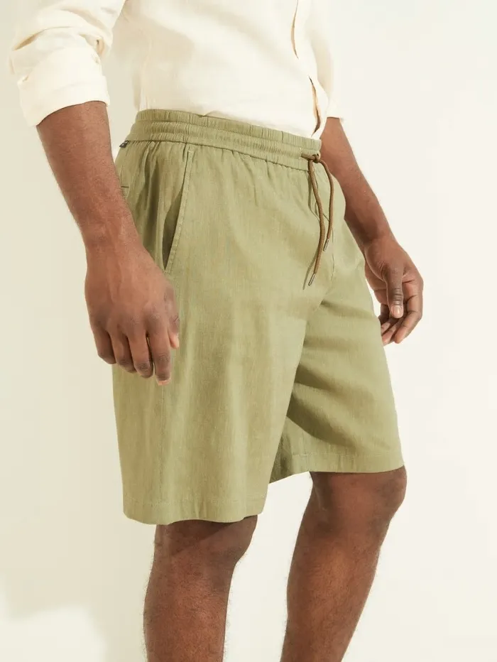 Men Bermuda Short Mossy Green Pants and Shorts GUESS