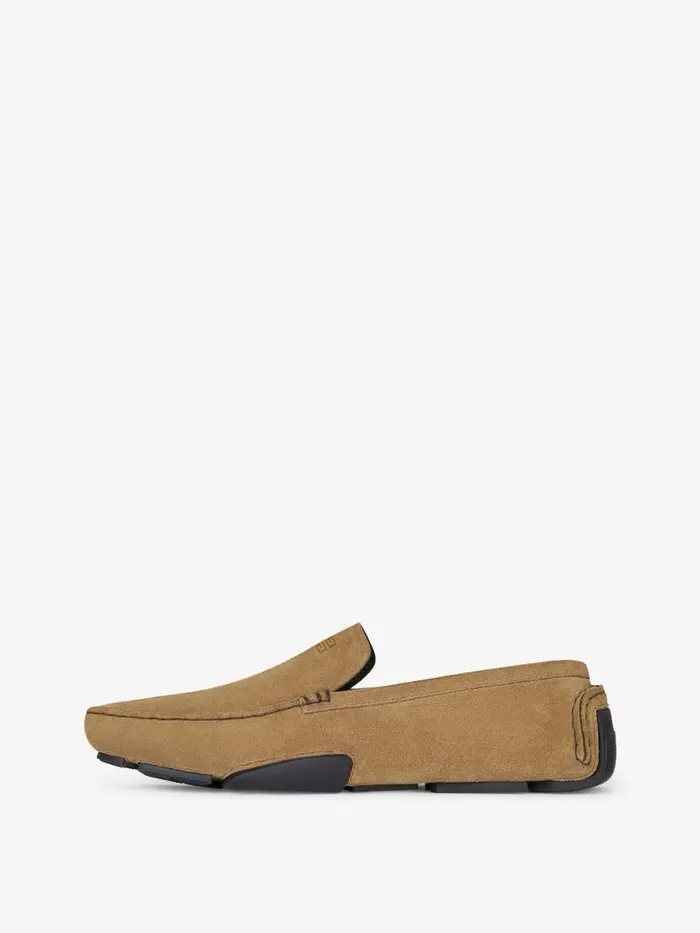 Men Boots and Loafers Givenchy Mr G Driver Loafers In Suede Light Brown