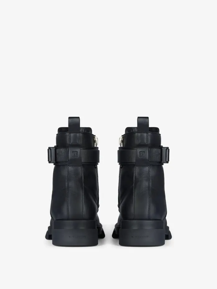 Men Boots and Loafers Givenchy Terra Boots In Leather With 4G Buckle Black Men Boots and Loafers Givenchy Terra Boots In Leather With 4G Buckle Black