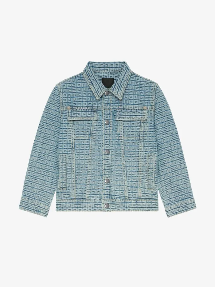 Men Boy 4 To 12 Years Givenchy Jacket In 4G Denim Mineral Blue